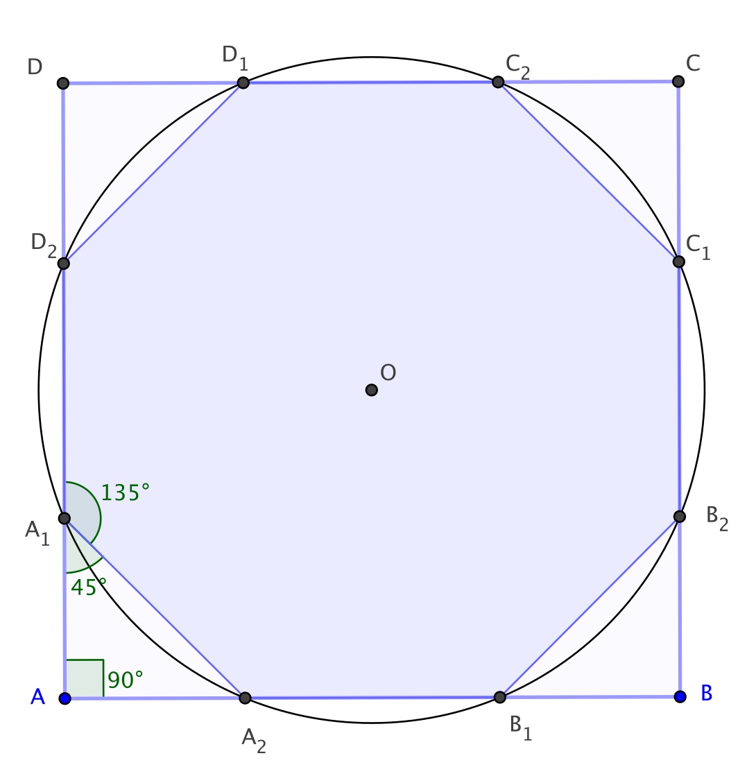 octogone dans un carr